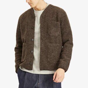 Universal Works Men's Wool Fleece Cardigan - Presented by END. in Brown